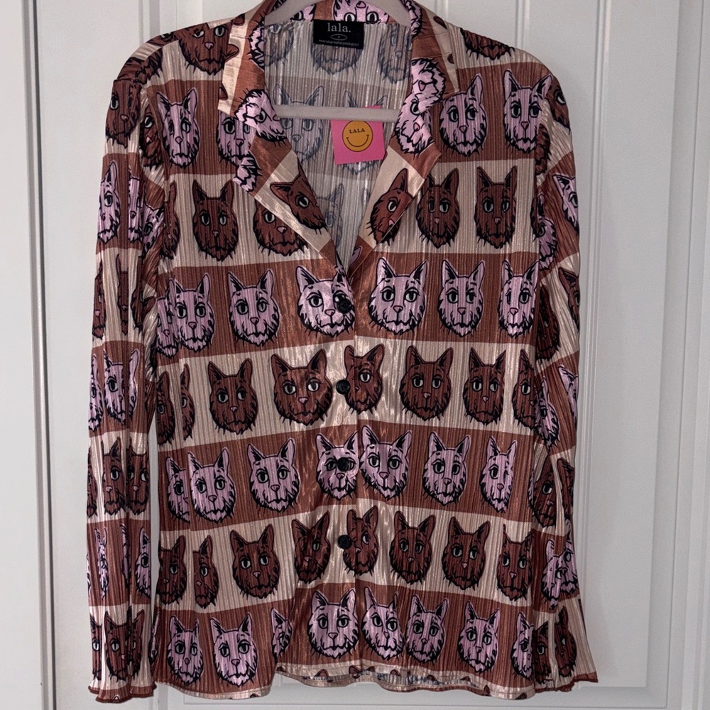 Dressed in Lala Chic kitty cat plisse playsuit size small